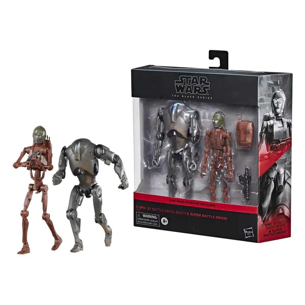 Star Wars Episode II Black Series Set cu 2 figurine de acțiune C-3PO (B1 Battle Droid Body) & Super Battle Droid 15 cm poza produsului