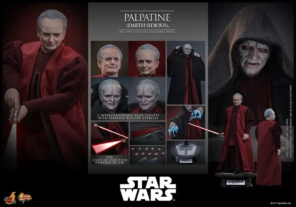 Star Wars: Episode III - Revenge of the Sith Figurina de acțiune 1/6 Palpatine (Darth Sidious) 29 cm poza produsului