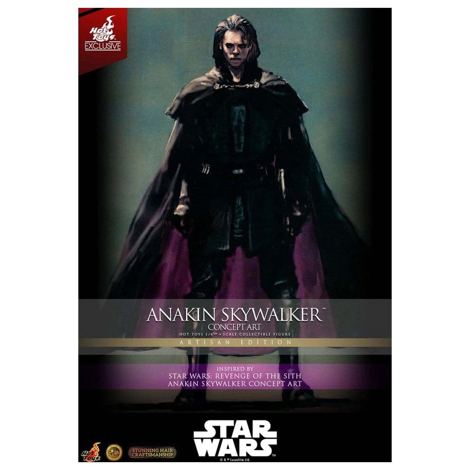 Star Wars Episode III: Revenge Of The Sith Movie Masterpiece Figurina de actiune 1/6 Anakin Skywalker (Concept Art Version) (Artisan Edition) Hot Toys Exclusive 31 cm poza produsului