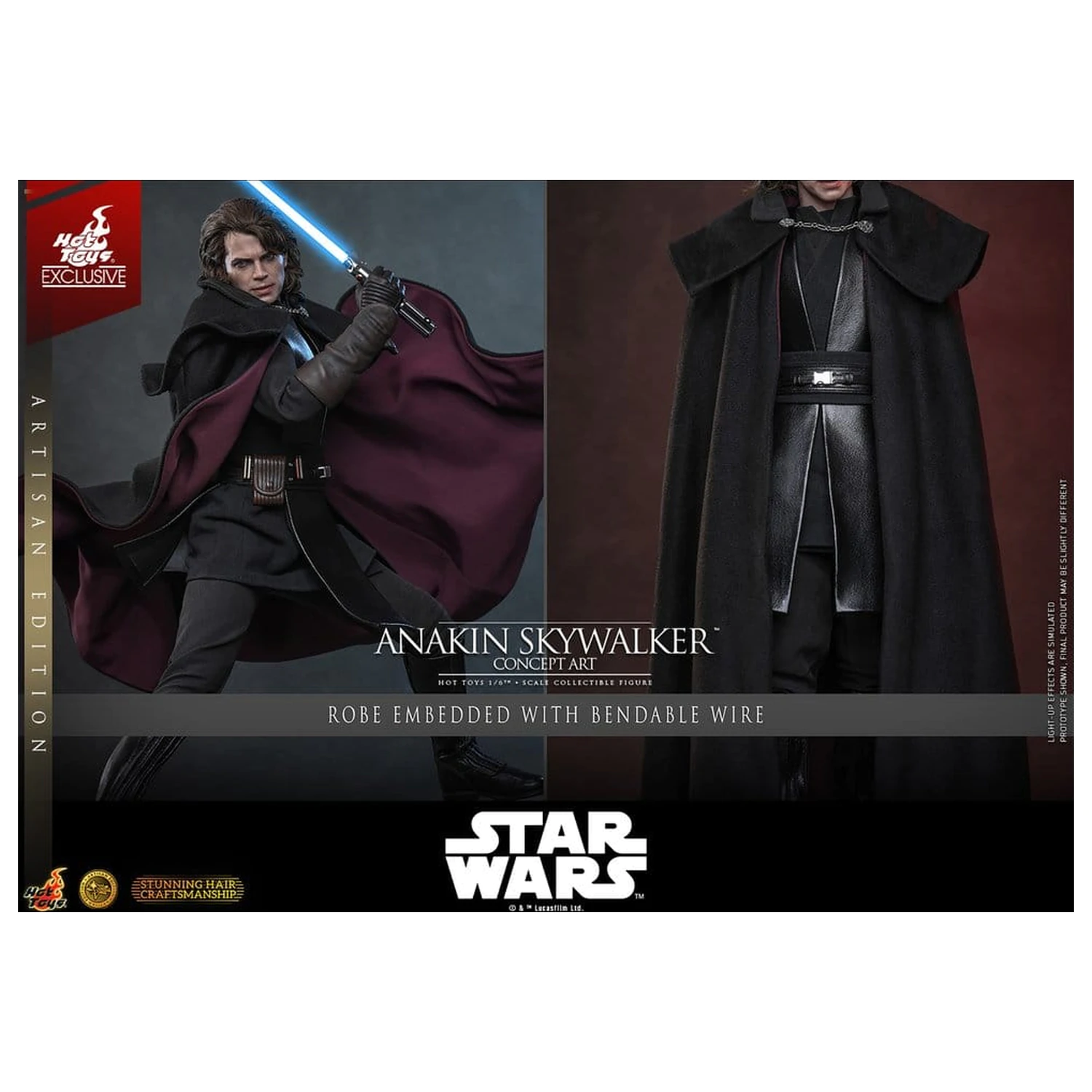 Star Wars Episode III: Revenge Of The Sith Movie Masterpiece Figurina de actiune 1/6 Anakin Skywalker (Concept Art Version) (Artisan Edition) Hot Toys Exclusive 31 cm poza produsului