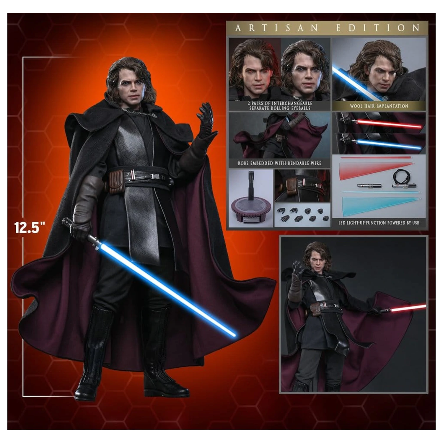 Star Wars Episode III: Revenge Of The Sith Movie Masterpiece Figurina de actiune 1/6 Anakin Skywalker (Concept Art Version) (Artisan Edition) Hot Toys Exclusive 31 cm poza produsului