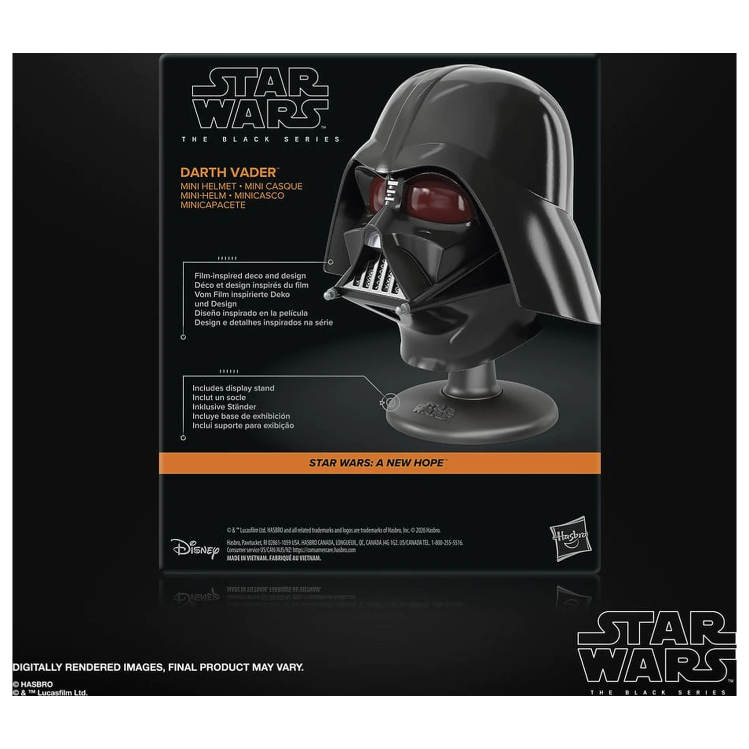 Star Wars Episode IV Black Series Mini Casca Darth Vader 15 cm poza produsului