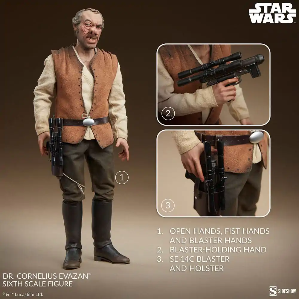 Star Wars Episode IV Figurina Acțiune Ticăloși & Nelegiuiți 1/6 Doctor Cornelius Evazan 30 cm poza produsului