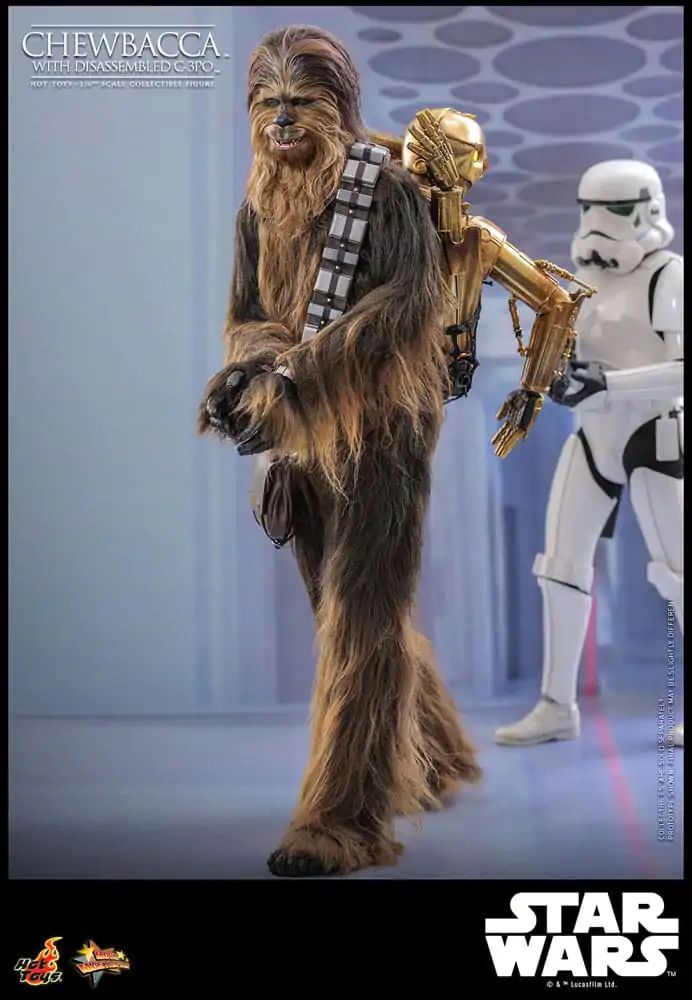 Figurină de acțiune Masterpiece film Star Wars Episode V 1/6 Chewbacca cu C-3PO dezmembrat 36 cm poza produsului