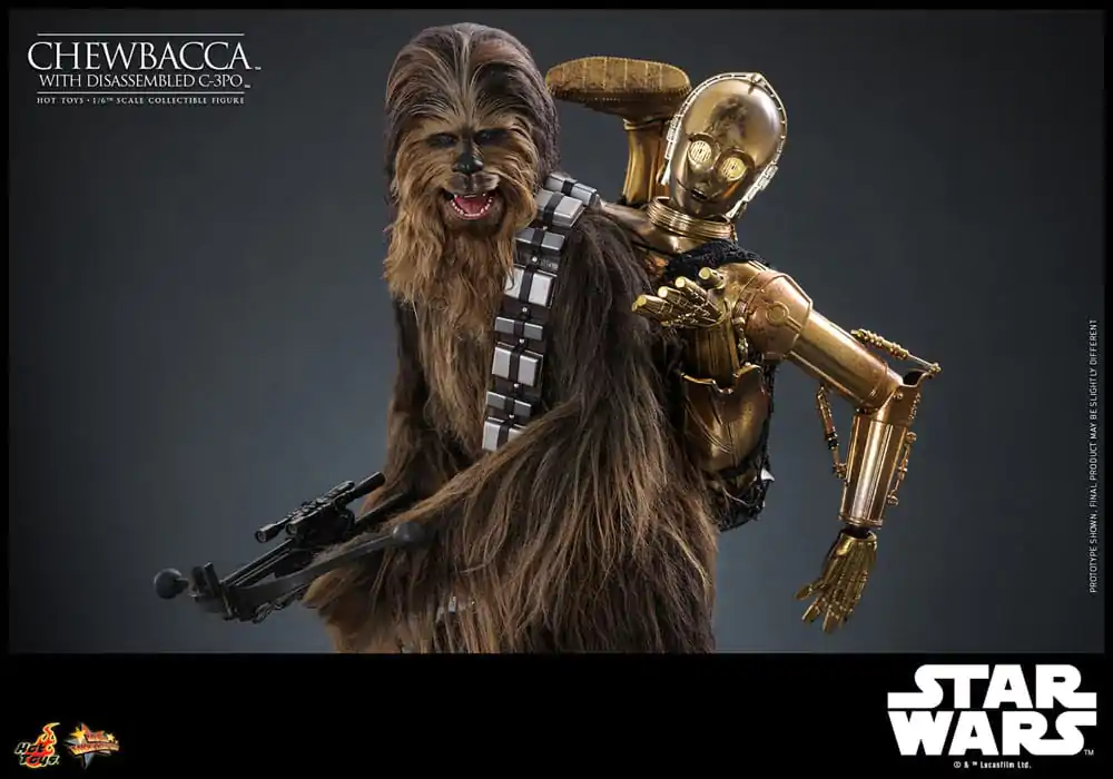 Figurină de acțiune Masterpiece film Star Wars Episode V 1/6 Chewbacca cu C-3PO dezmembrat 36 cm poza produsului