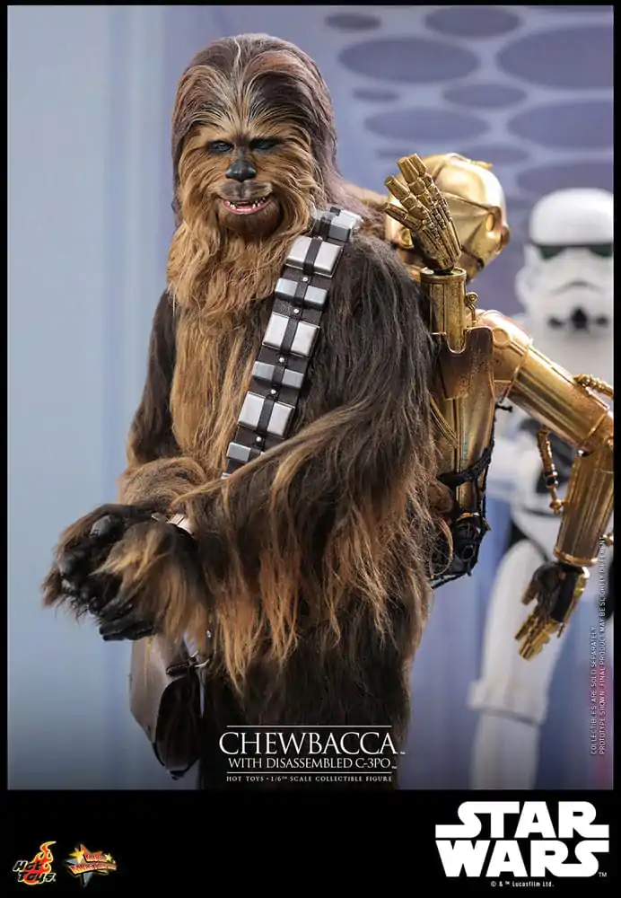 Figurină de acțiune Masterpiece film Star Wars Episode V 1/6 Chewbacca cu C-3PO dezmembrat 36 cm poza produsului