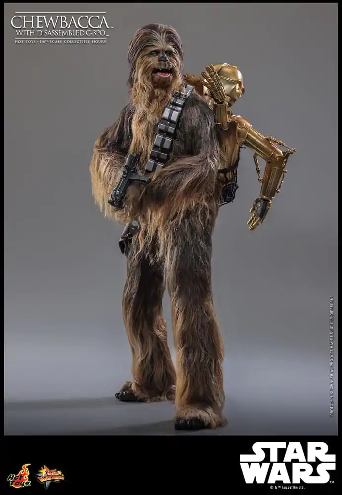 Figurină de acțiune Masterpiece film Star Wars Episode V 1/6 Chewbacca cu C-3PO dezmembrat 36 cm poza produsului