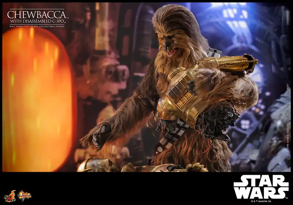 Figurină de acțiune Masterpiece film Star Wars Episode V 1/6 Chewbacca cu C-3PO dezmembrat 36 cm poza produsului