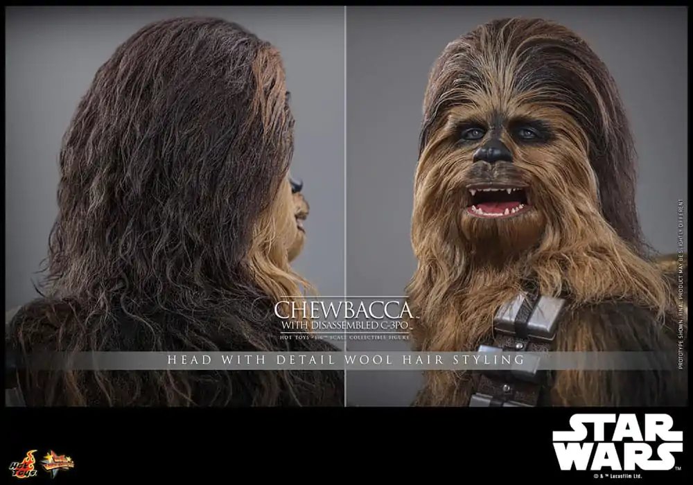 Figurină de acțiune Masterpiece film Star Wars Episode V 1/6 Chewbacca cu C-3PO dezmembrat 36 cm poza produsului