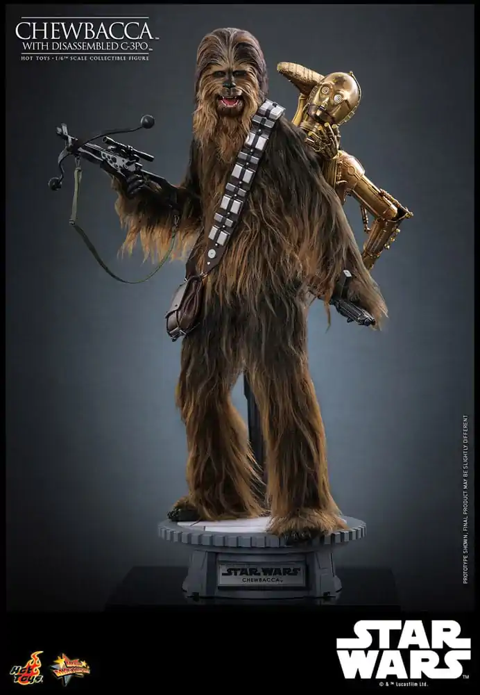 Figurină de acțiune Masterpiece film Star Wars Episode V 1/6 Chewbacca cu C-3PO dezmembrat 36 cm poza produsului