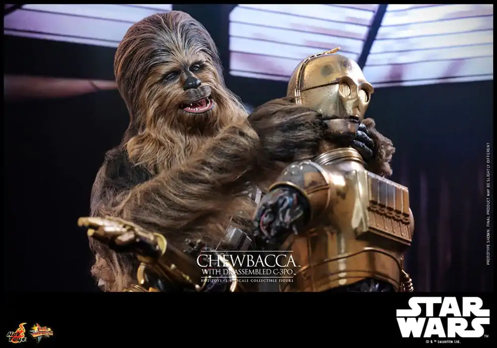 Figurină de acțiune Masterpiece film Star Wars Episode V 1/6 Chewbacca cu C-3PO dezmembrat 36 cm poza produsului