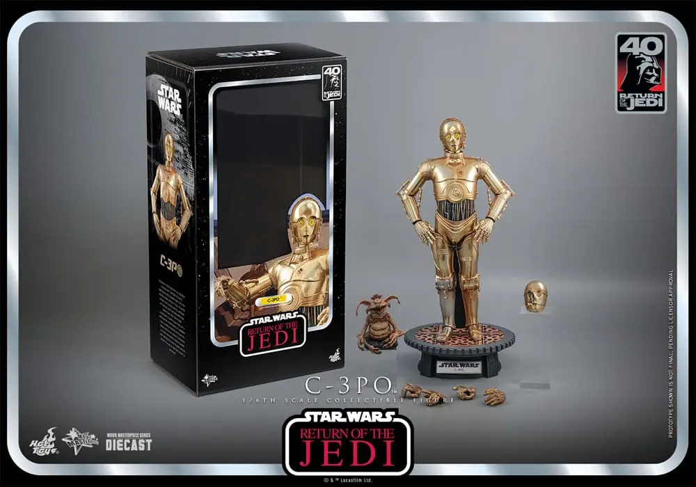 Figurină de acțiune aniversară 40 de ani Star Wars: Episode VI 1/6 C-3PO 29 cm poza produsului