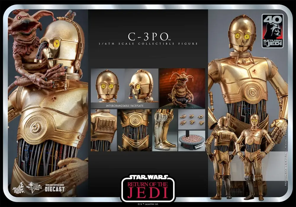 Figurină de acțiune aniversară 40 de ani Star Wars: Episode VI 1/6 C-3PO 29 cm poza produsului