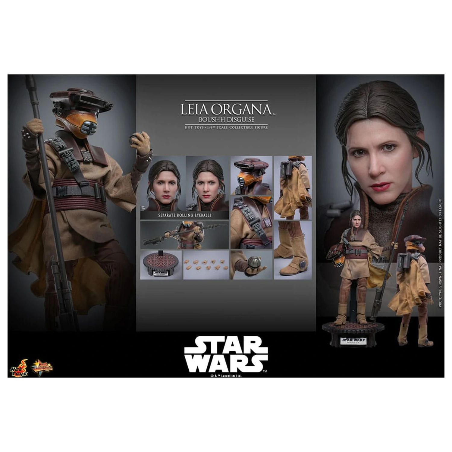 Star Wars Episode VI Movie Masterpiece Figurina de actiune 1/6 Leia Organa (Boushh Disguise) 27 cm poza produsului