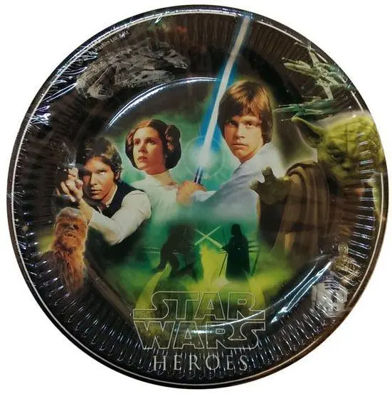Star Wars Heroes Farfurie de hârtie 8 bucăți 23 cm poza produsului