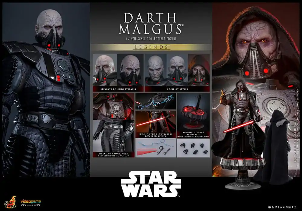 Figurină de acțiune de colecție Star Wars Legends Videogame Masterpiece 1/6 Darth Malgus 34 cm poza produsului