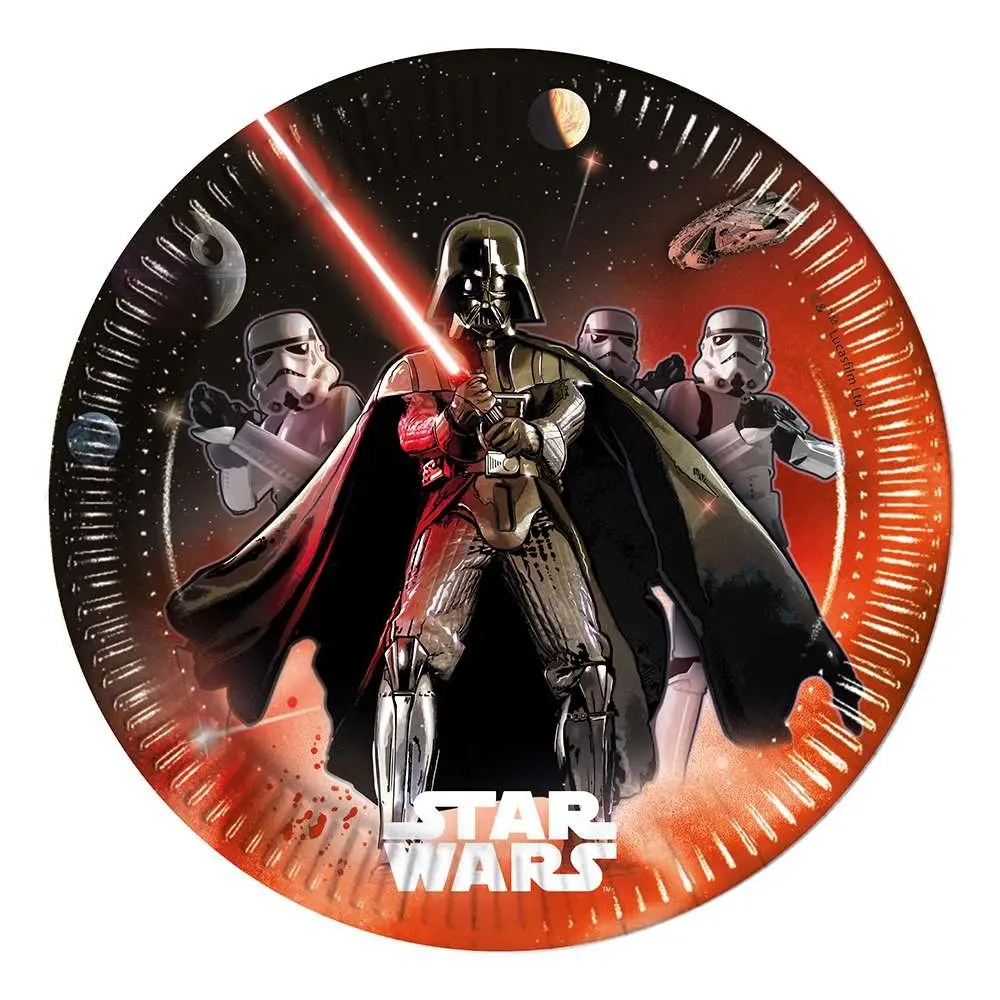 Star Wars Farfurii de Hârtie Lightsaber, 8 bucăți, 23 cm poza produsului