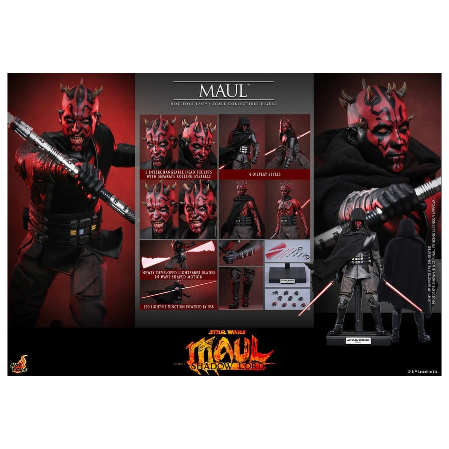 Star Wars: Maul - Shadow Lord Television Masterpiece Figurina de actiune 1/6 Maul 29 cm poza produsului