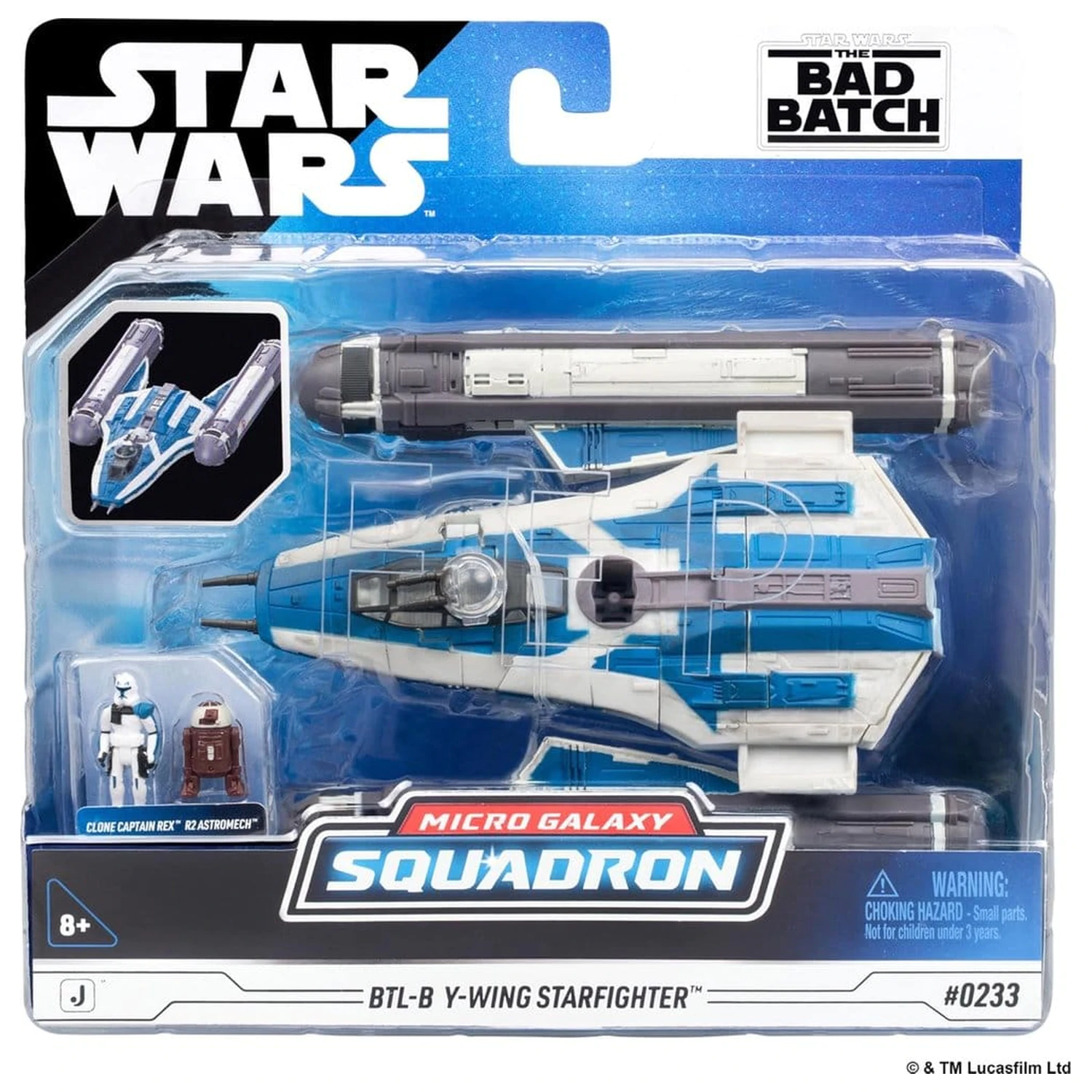 Star Wars Vehicul Mediu BTL-B Y-wing Starfighter cu Clone Captain Rex 13 cm poza produsului