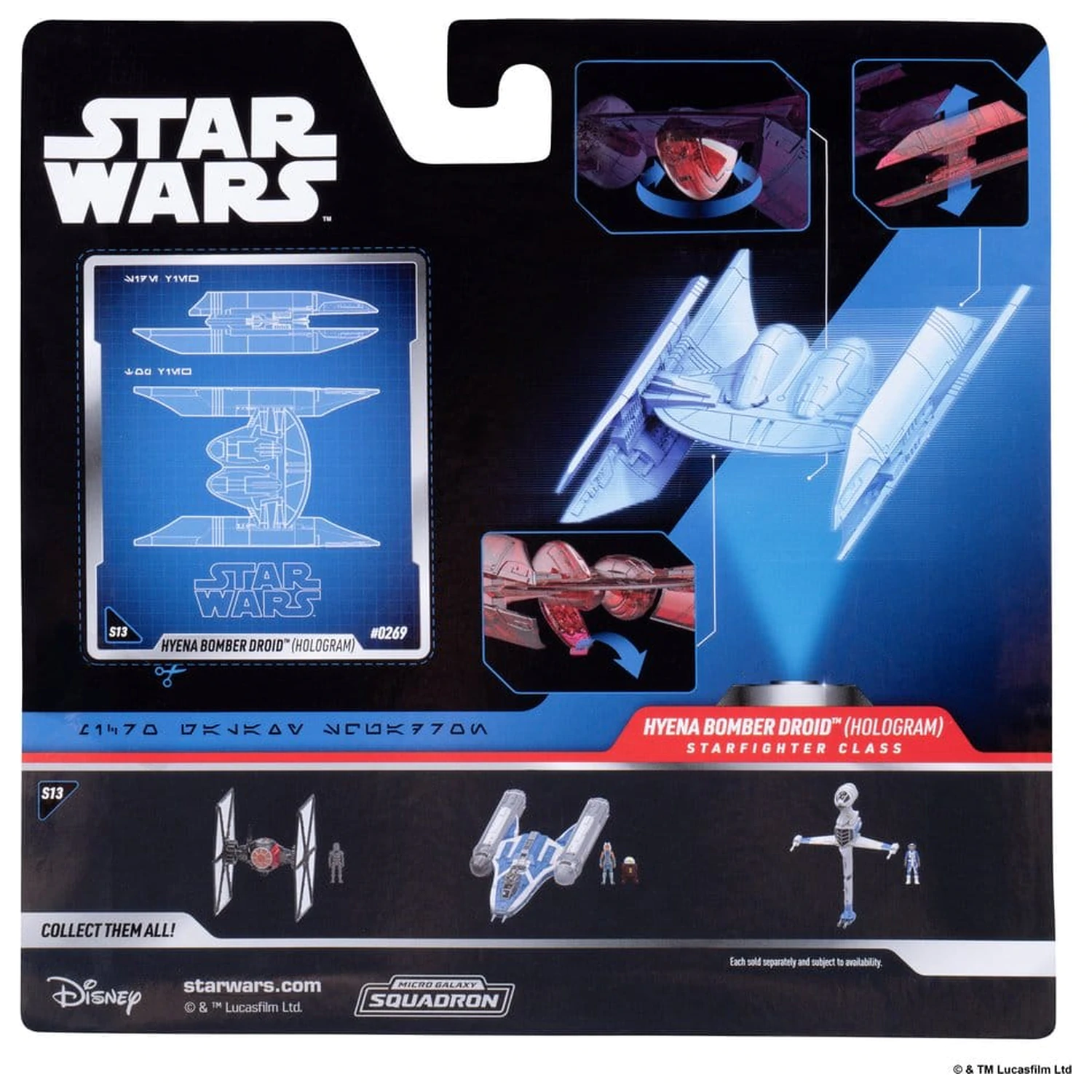 Star Wars Vehicul mediu si Sortiment Figura Hyena Vulture Bomber (Holograma Rosie) si Droid de Lupta (Ediție limitată) poza produsului