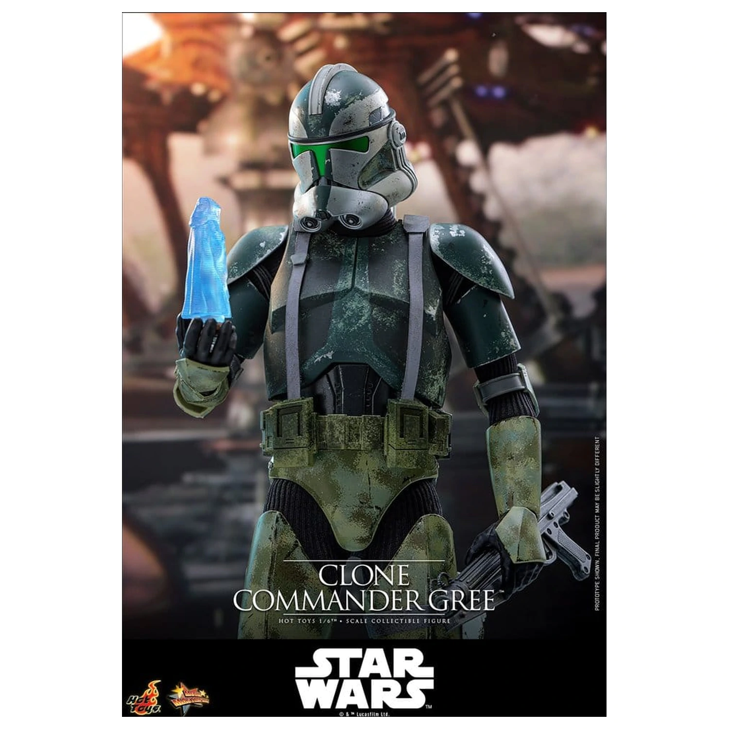 Star Wars Movie Masterpiece Figurina de actiune 1/6 Clone Commander Gree 30 cm poza produsului