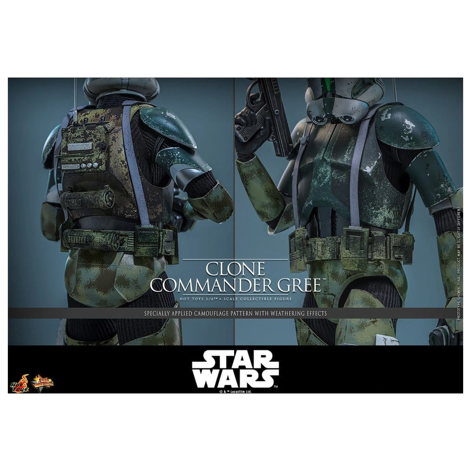 Star Wars Movie Masterpiece Figurina de actiune 1/6 Clone Commander Gree 30 cm poza produsului