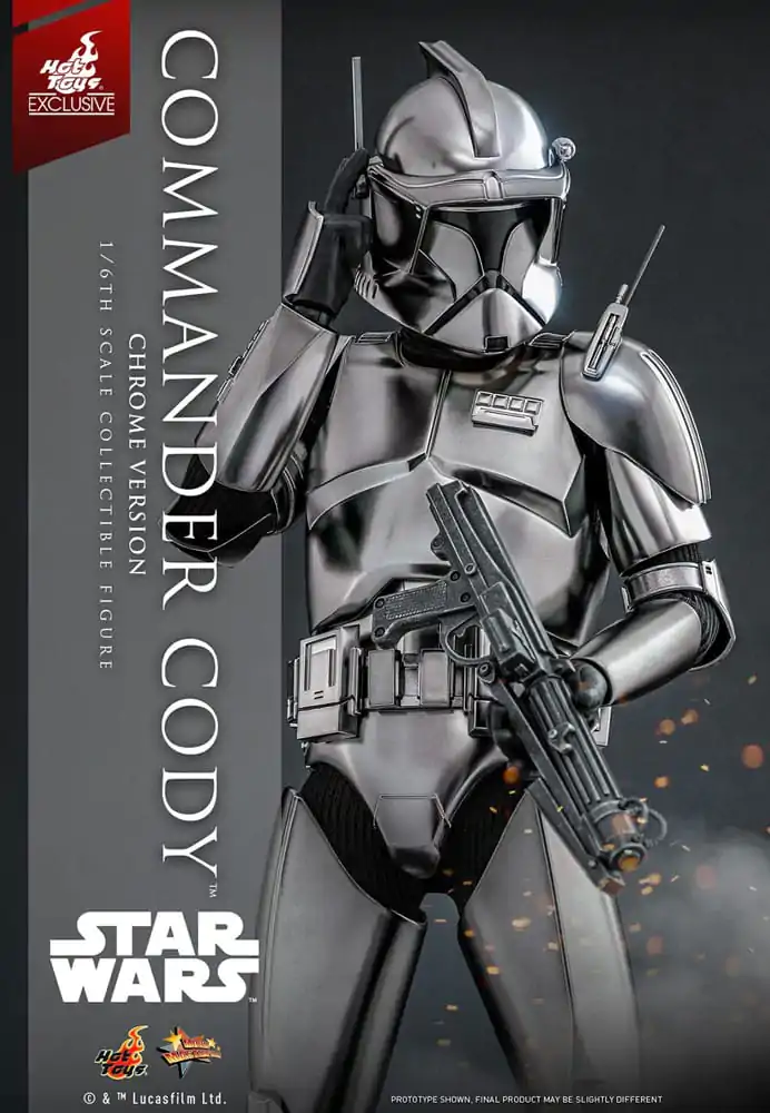 Star Wars Movie Masterpiece Figurina de acțiune 1/6 Commander Cody (Chrome Version) Hot Toys Exclusive 30 cm poza produsului