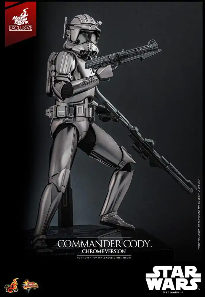 Star Wars Movie Masterpiece Figurina de acțiune 1/6 Commander Cody (Chrome Version) Hot Toys Exclusive 30 cm poza produsului