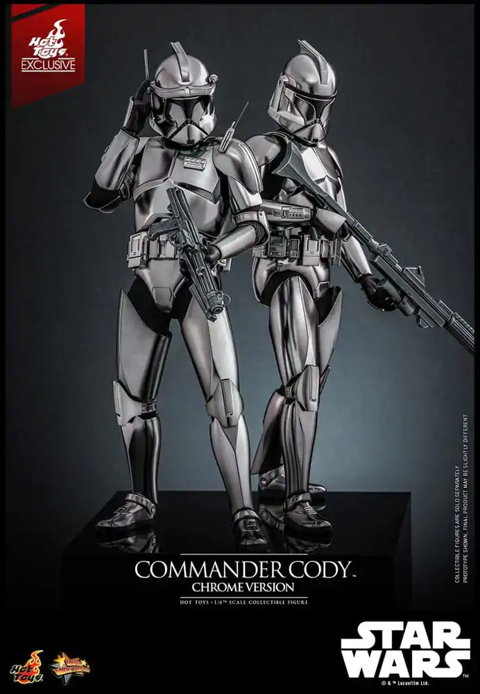 Star Wars Movie Masterpiece Figurina de acțiune 1/6 Commander Cody (Chrome Version) Hot Toys Exclusive 30 cm poza produsului