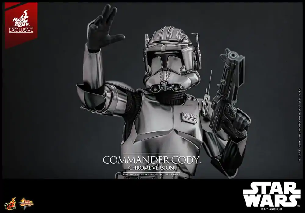Star Wars Movie Masterpiece Figurina de acțiune 1/6 Commander Cody (Chrome Version) Hot Toys Exclusive 30 cm poza produsului