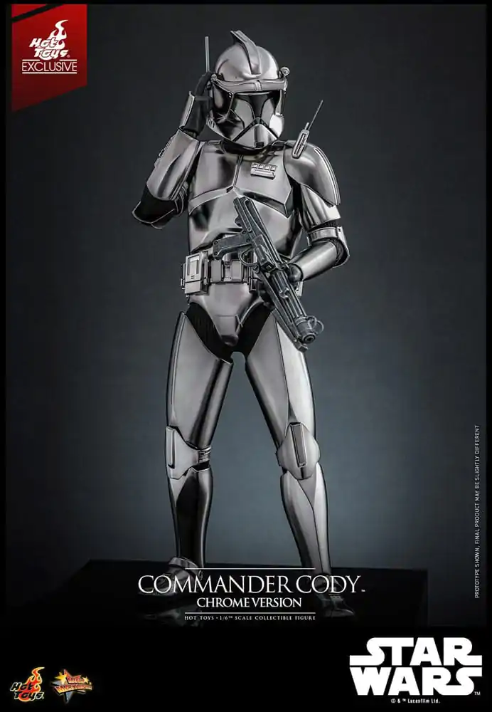 Star Wars Movie Masterpiece Figurina de acțiune 1/6 Commander Cody (Chrome Version) Hot Toys Exclusive 30 cm poza produsului