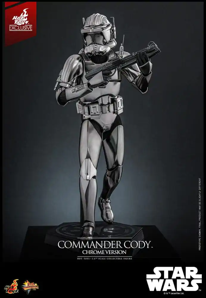 Star Wars Movie Masterpiece Figurina de acțiune 1/6 Commander Cody (Chrome Version) Hot Toys Exclusive 30 cm poza produsului
