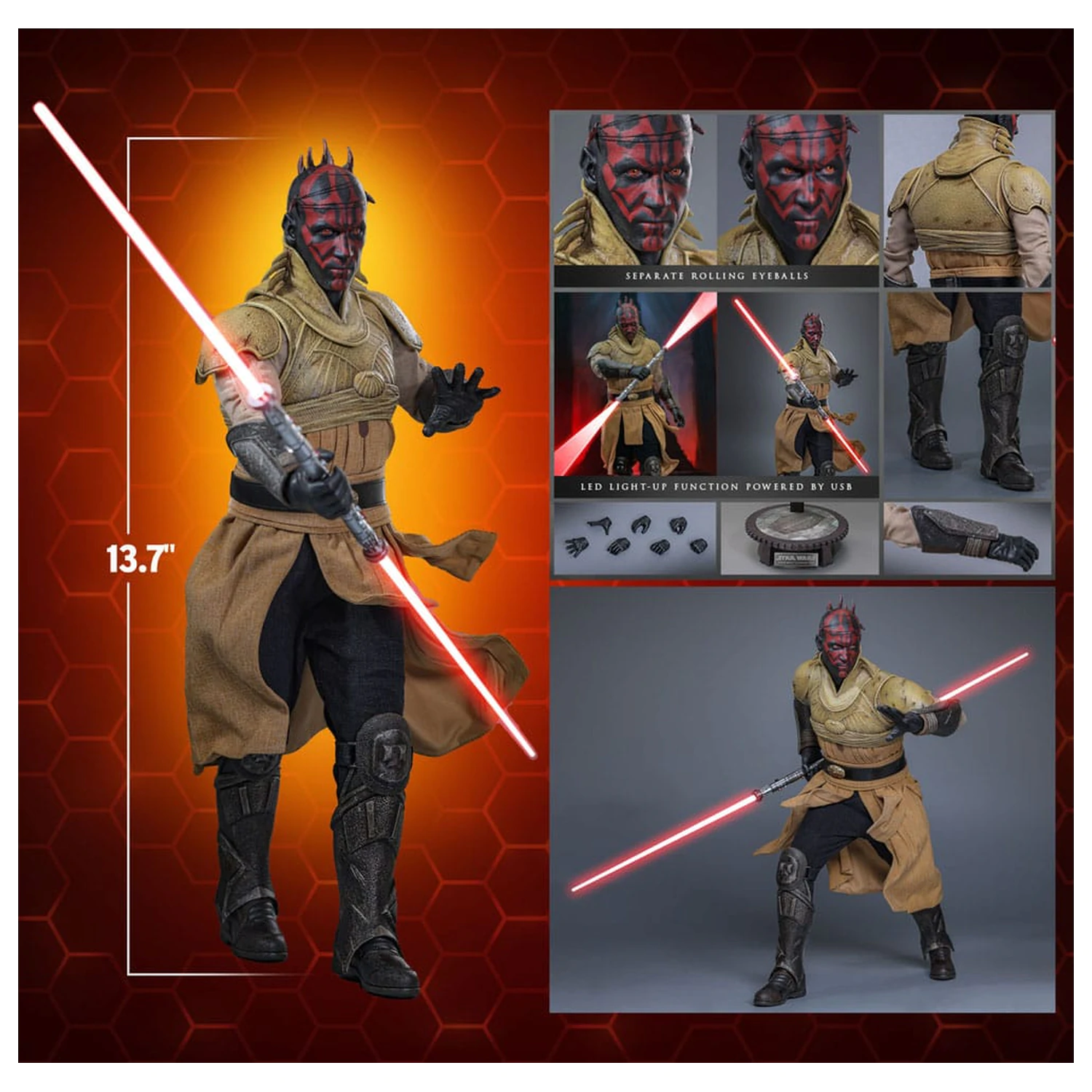 Star Wars Movie Masterpiece Figurina de actiune 1/6 Darth Maul (Concept Art) Hot Toys Exclusiv 35 cm poza produsului