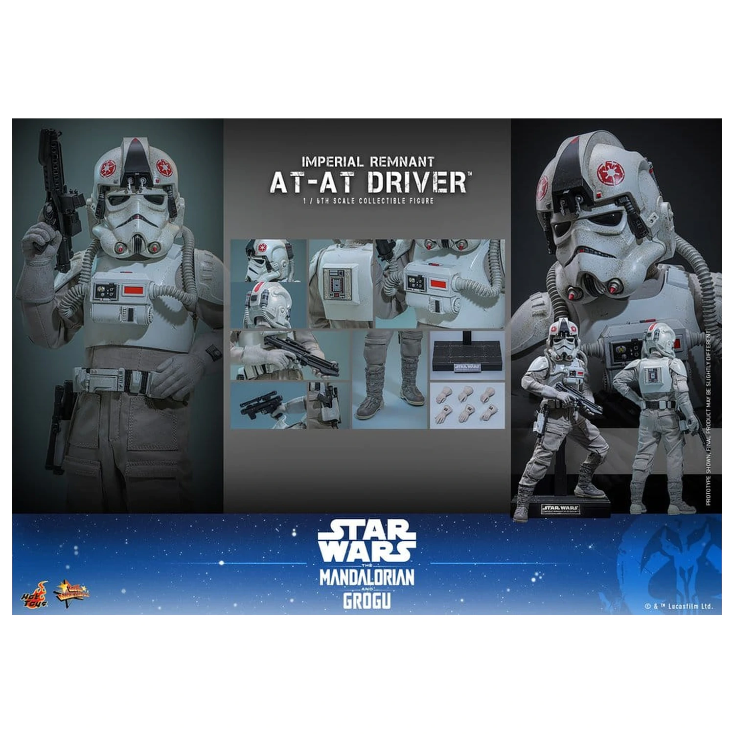 Star Wars Movie Masterpiece Figurina de actiune 1/6 Imperial Remnant AT-AT Driver 30 cm poza produsului