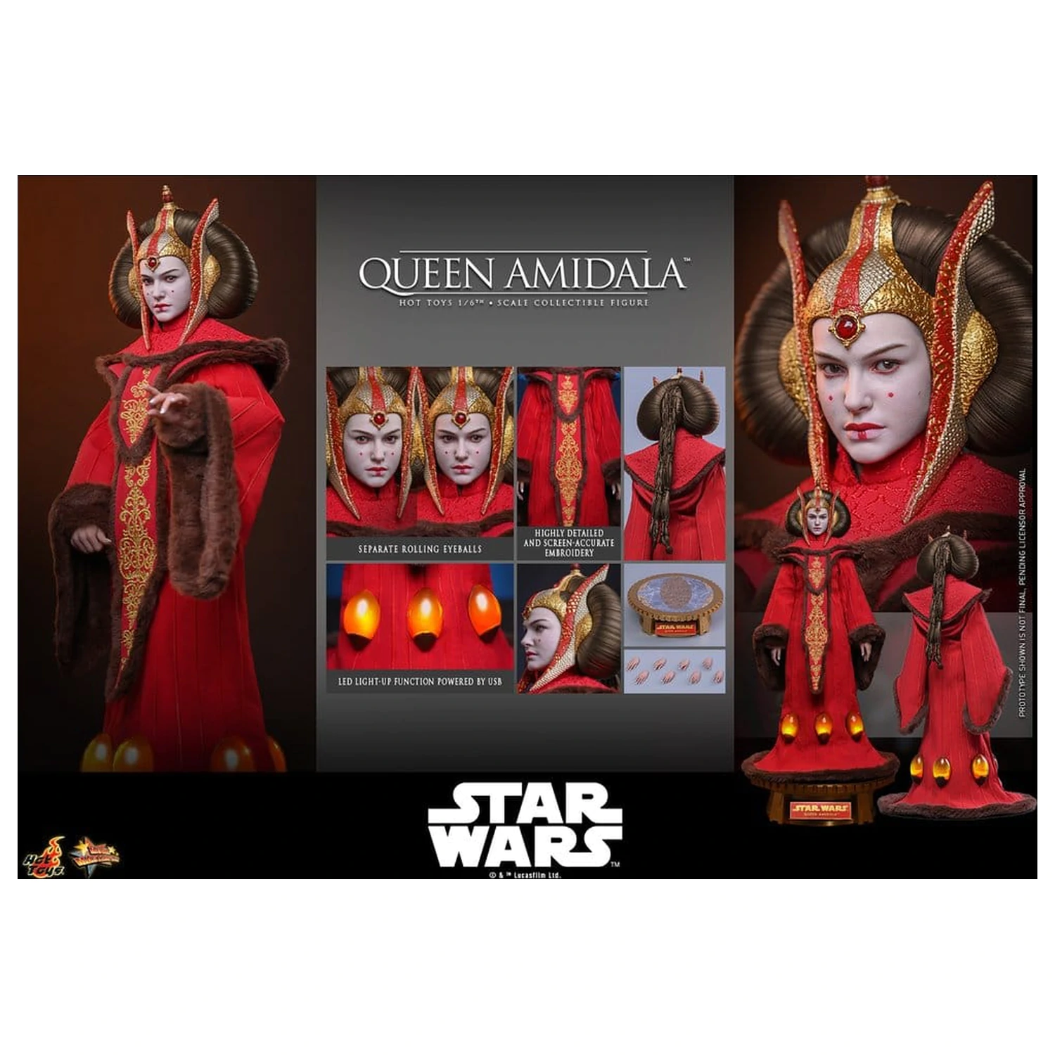 Star Wars Movie Masterpiece Action Figure 1/6 Regina Amidala 28 cm poza produsului