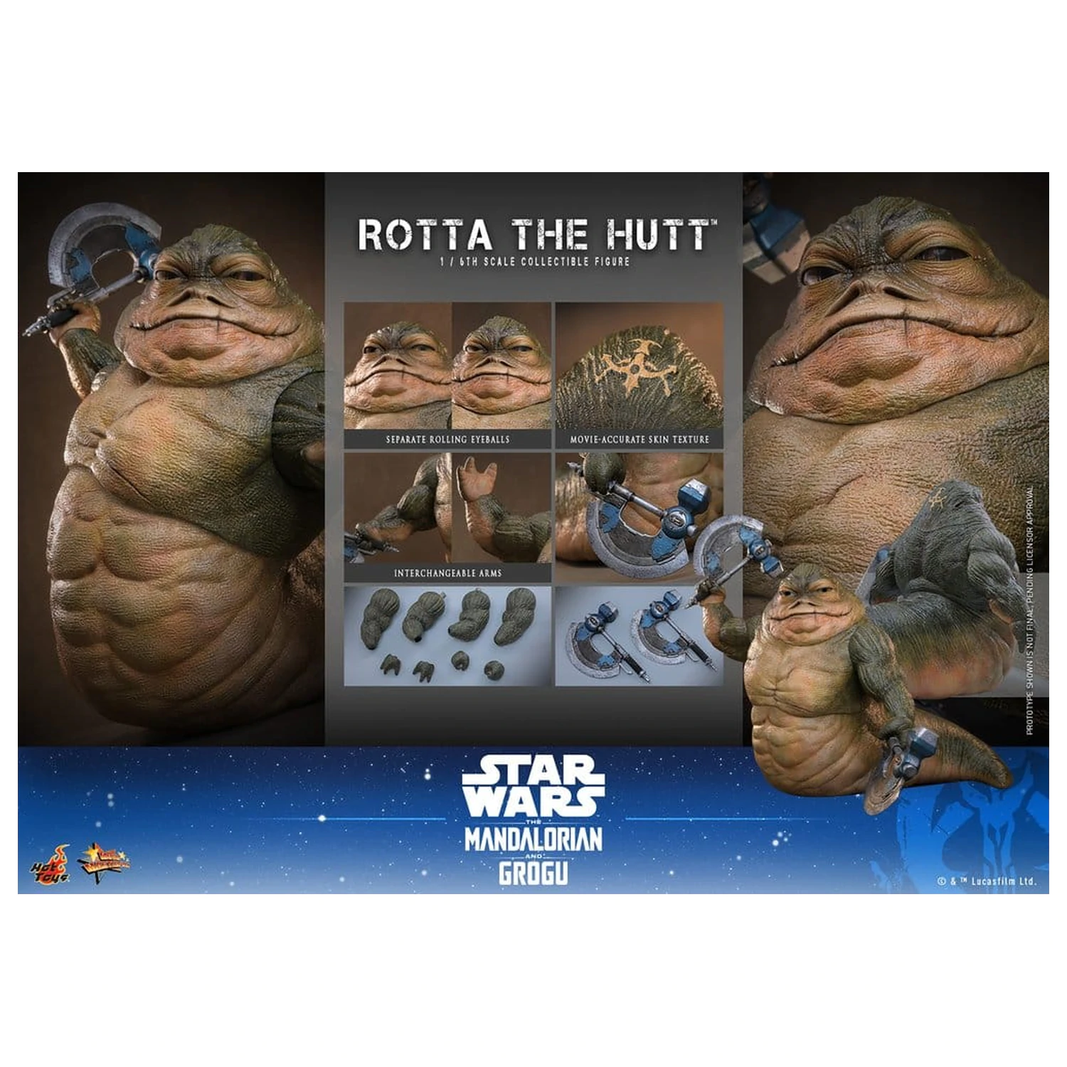 Star Wars Movie Masterpiece Figurina de actiune 1/6 Rotta The Hutt 32 cm poza produsului