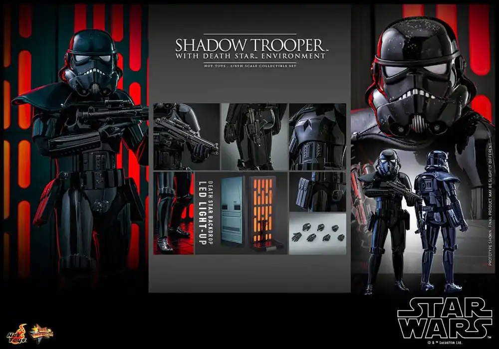 Figurină de acțiune Star Wars Movie Masterpiece 1/6 Shadow Trooper cu mediu Death Star 30 cm poza produsului