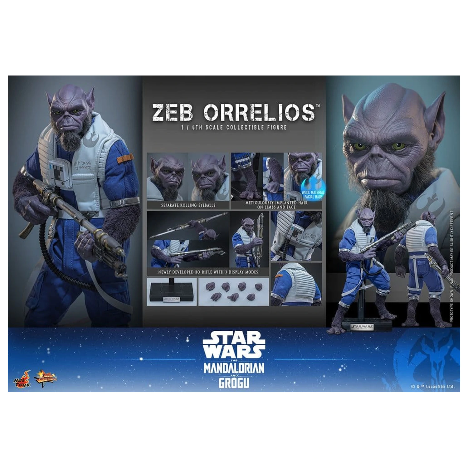 Star Wars Movie Masterpiece Figurina de acțiune 1/6 Zeb Orrelios 33 cm poza produsului