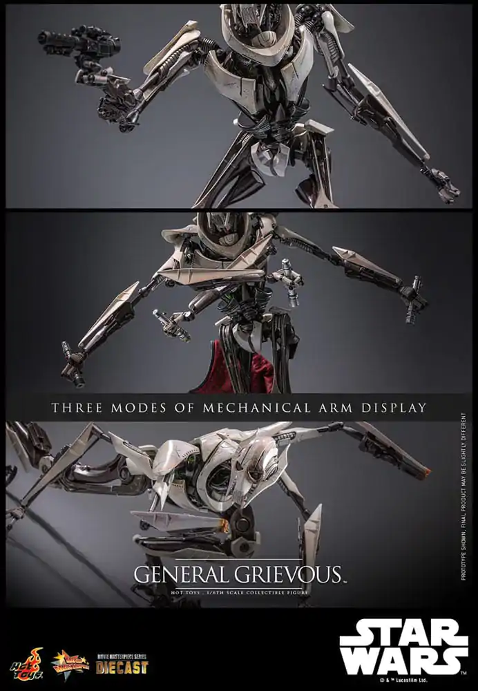 Figurină de acțiune metalică de colecție Star Wars Movie Masterpiece 1/6 General Grievous 42 cm poza produsului