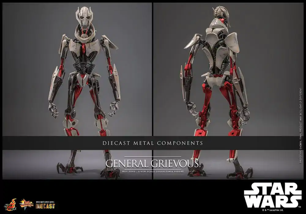 Figurină de acțiune metalică de colecție Star Wars Movie Masterpiece 1/6 General Grievous 42 cm poza produsului