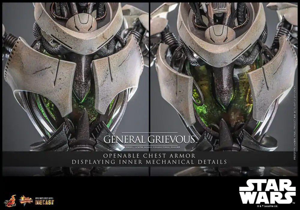 Figurină de acțiune metalică de colecție Star Wars Movie Masterpiece 1/6 General Grievous 42 cm poza produsului