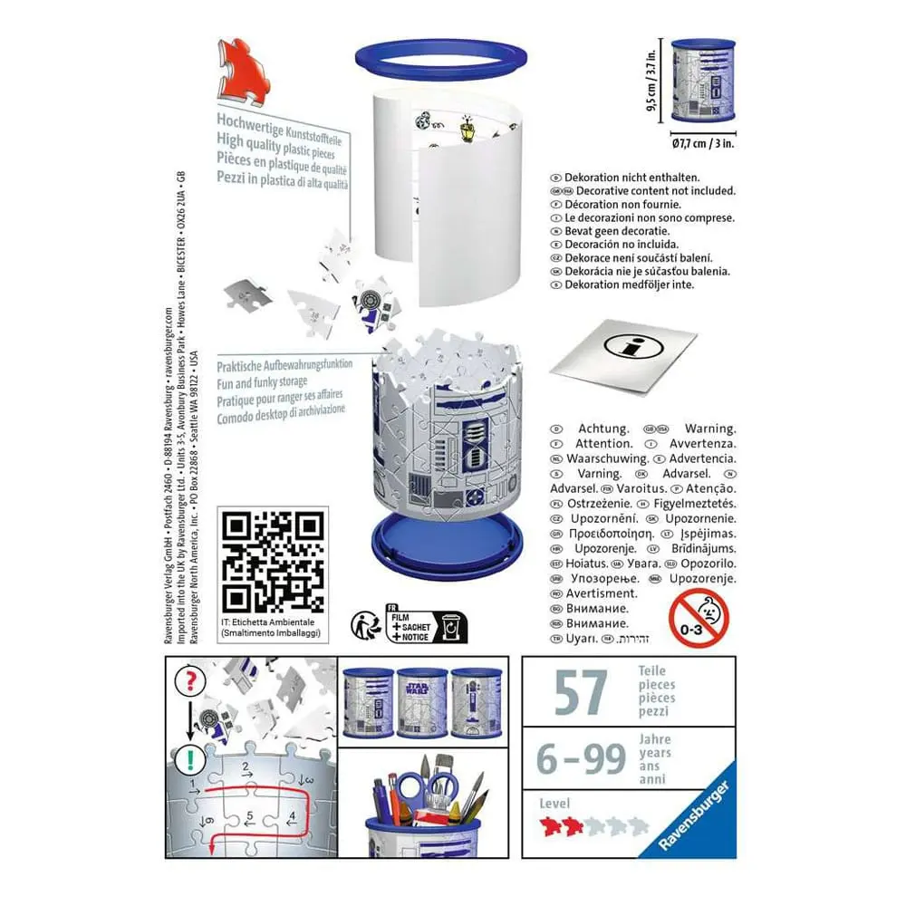 Star Wars Puzzle 3D Suport pentru creioane R2-D2 (57 piese) poza produsului