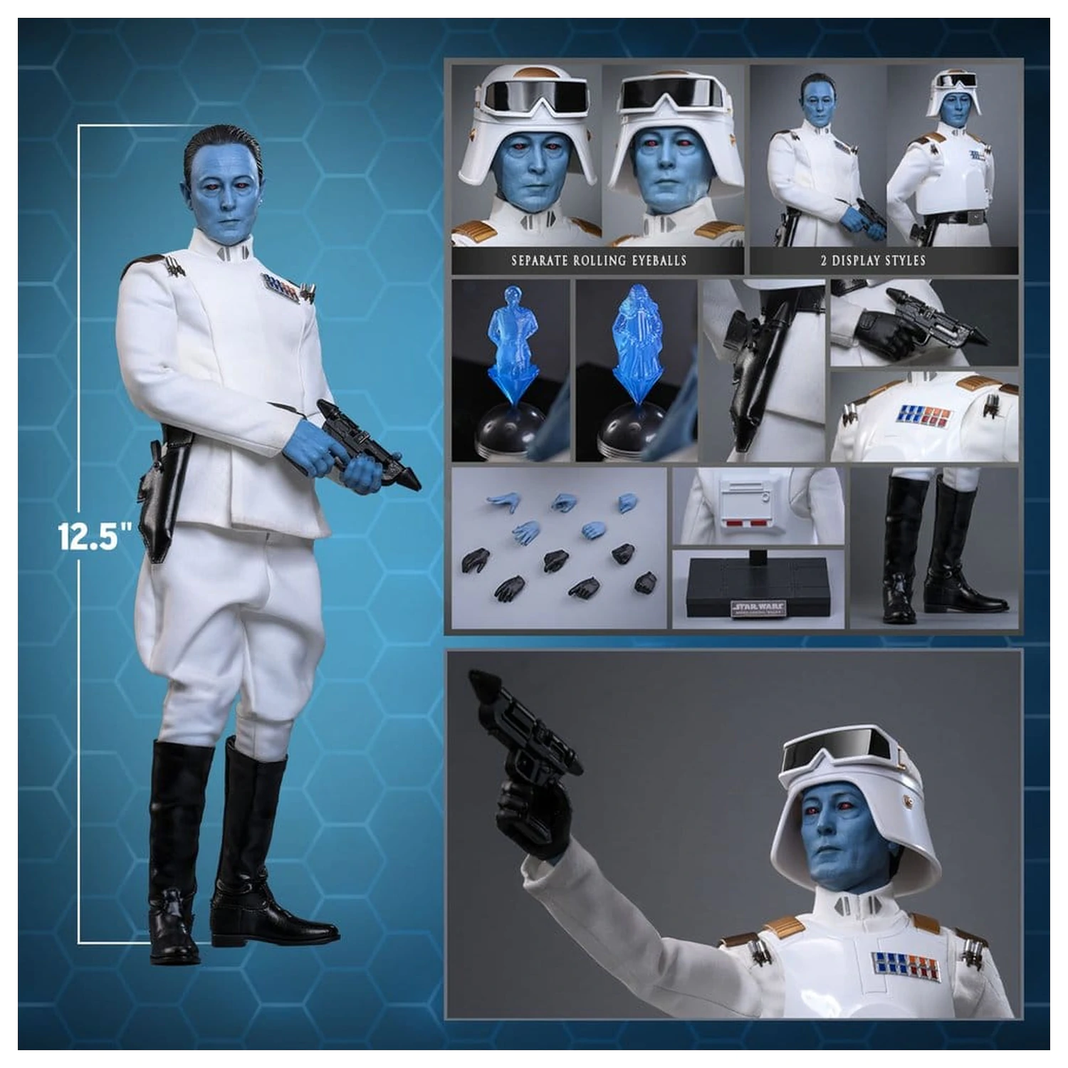 Star Wars: Rebels Television Masterpiece figura de acțiune 1/6 Grand Admiral Thrawn (Imperial Armor) 32 cm poza produsului
