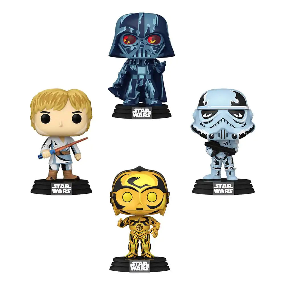 Star Wars POP! Movies Figurina Vinil Set de 4 Retro Series 9 cm poza produsului