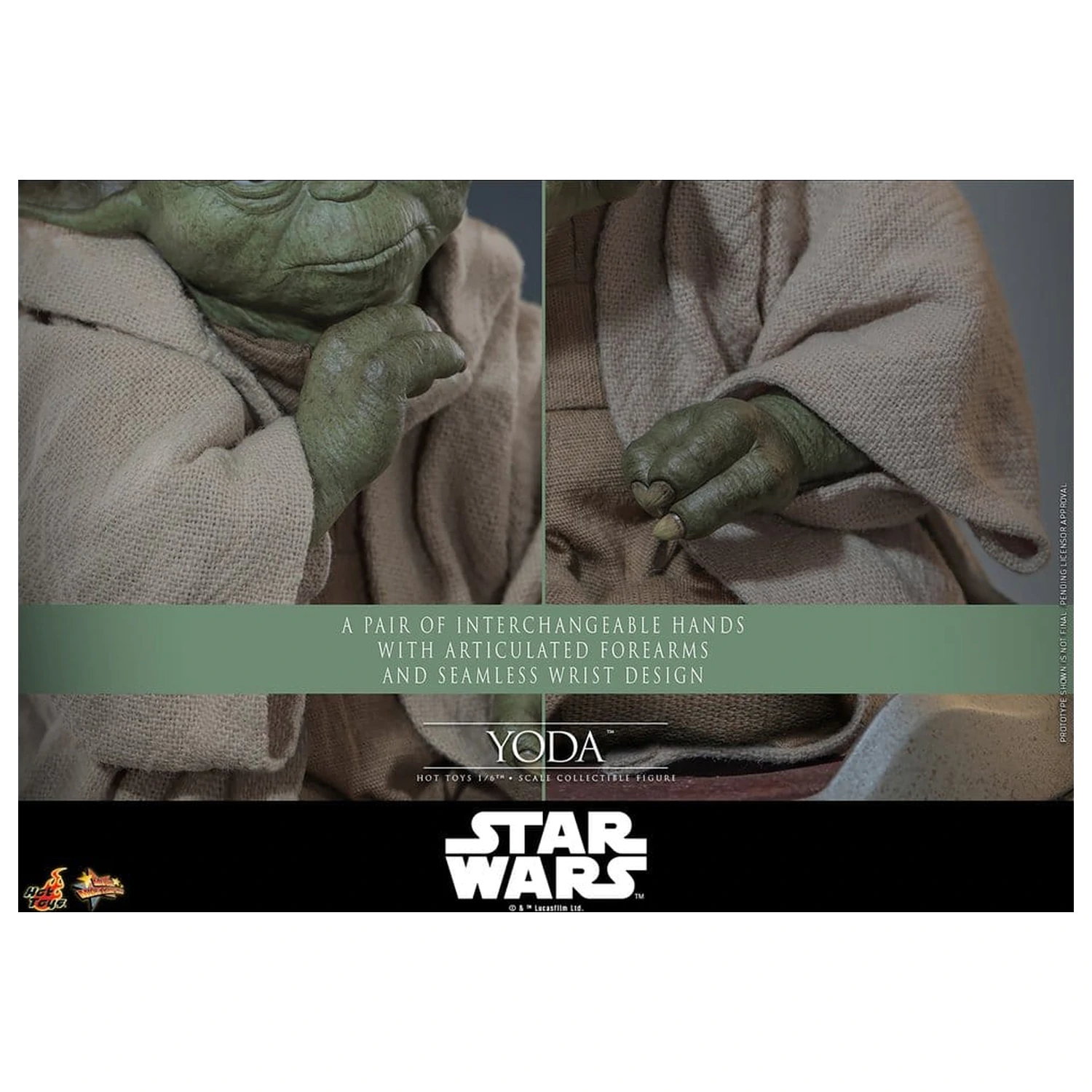Star Wars: Revenge of the Sith Movie Masterpiece Figurina de actiune 1/6 Yoda 14 cm poza produsului