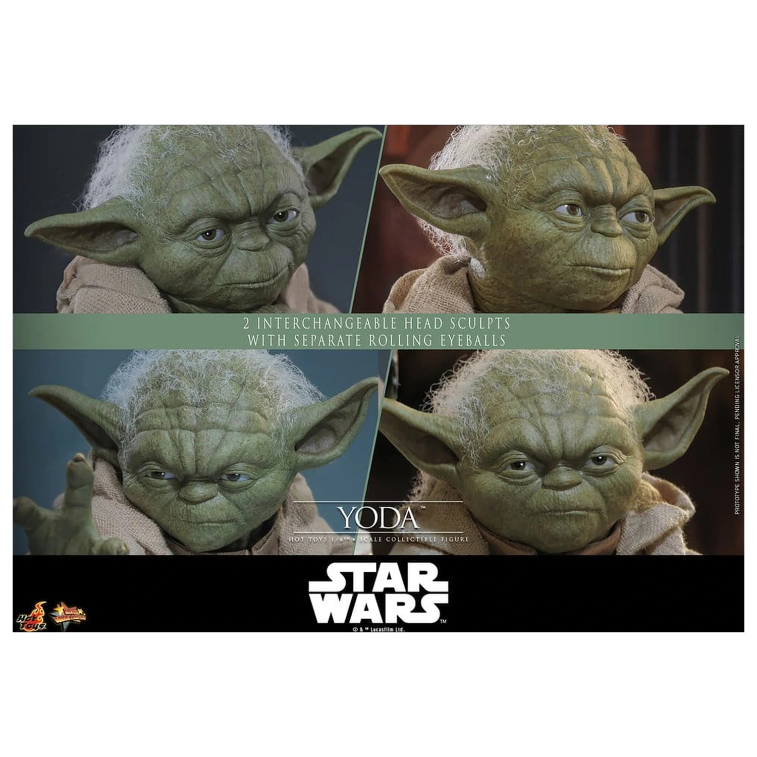 Star Wars: Revenge of the Sith Movie Masterpiece Figurina de actiune 1/6 Yoda 14 cm poza produsului