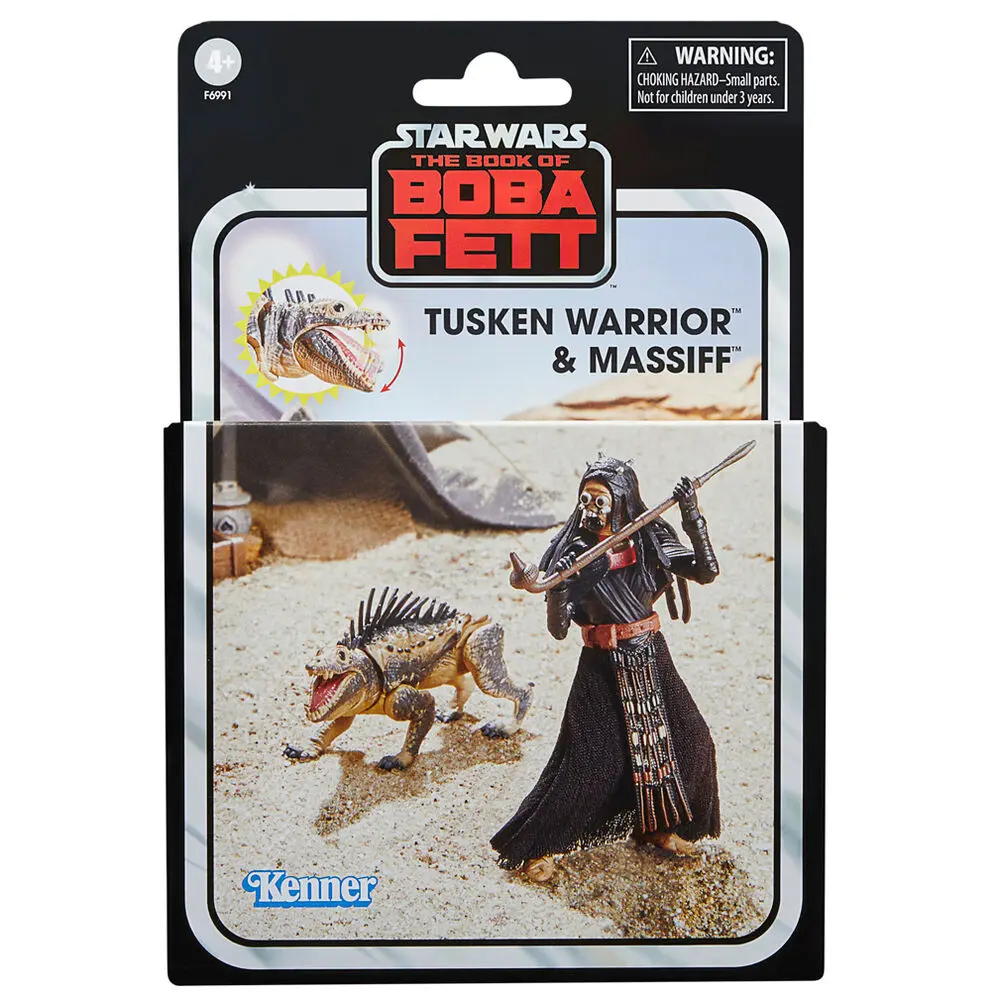 Star Wars: The Book of Boba Fett Vintage Collection figurine de acțiune Tusken Warrior & Massiff 10 cm poza produsului