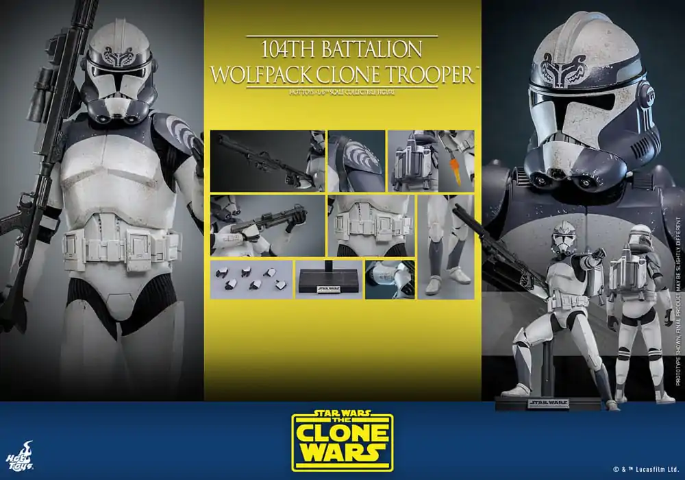 Star Wars The Clone Wars Figurina de acțiune 1/6 104th Battalion Wolfpack Clone Trooper 30 cm poza produsului