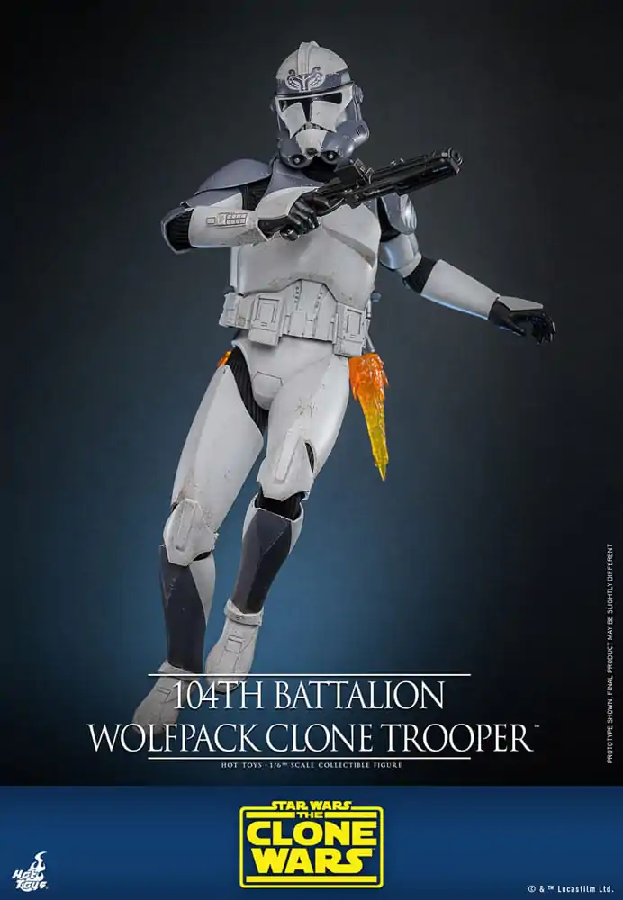 Star Wars The Clone Wars Figurina de acțiune 1/6 104th Battalion Wolfpack Clone Trooper 30 cm poza produsului