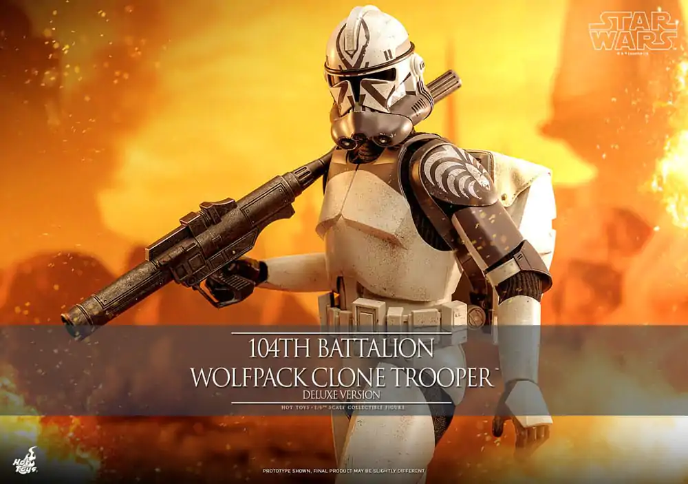 Star Wars The Clone Wars Figurina Acțiune 1/6 Batalionul 104 Wolfpack Clone Trooper Versiune Deluxe 30 cm poza produsului